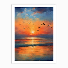 Sunset At The Beach 2 Art Print