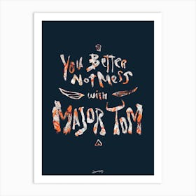 David Bowie Ashes to Ashes Typographic Illustration Art Print
