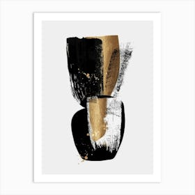 Abstract Black Gold Canvas Print Art Print