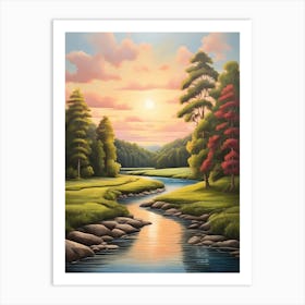 Sunset River 2 Art Print