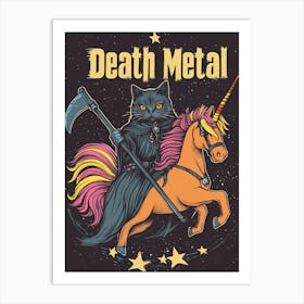 Death Metal Unicorn Art Print