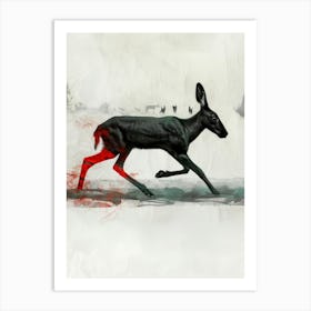 Deer Running Art Print