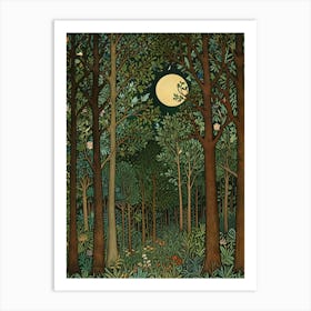 William Morris Forest At Night 4 Art Print