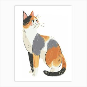 Turkish Van Cat Clipart Illustration 7 Art Print