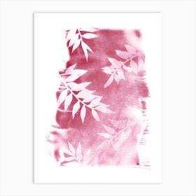 Faded Pink Leaves Art Print