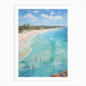 An Oil Painting Of Tulum Beach, Riviera Maya Mexico 1 Art Print