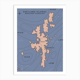 Shetland Islands Vintage Weather Forecast Art Print