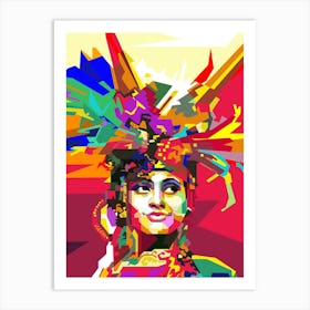 Beautiful Ethnic Woman Fashion Pop Art WPAP Art Print