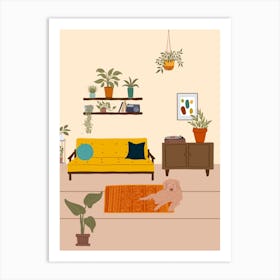Mid Century Living Room Art Print