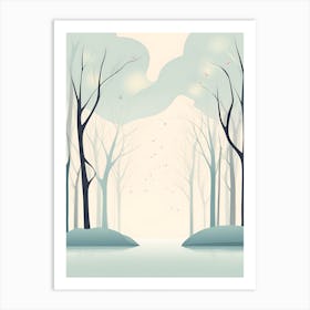 Winter Landscape With Trees Art Print