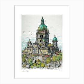 Mexico City Mexico Drawing Pencil Style 3 Travel Poster Art Print
