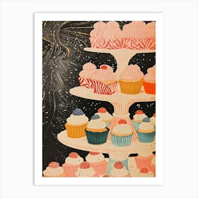Art Deco Cupcakes Art Print