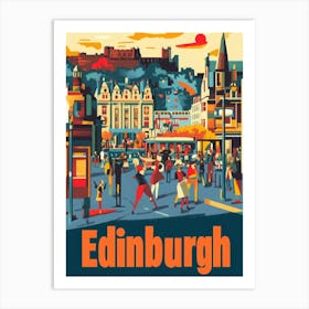 Aihrgdesign A 1970s Inspired Travel Poster For Edinburgh Art Print