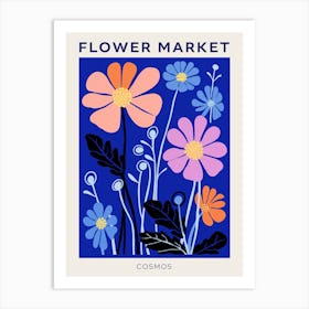 Blue Flower Market Poster Cosmos 2 Art Print
