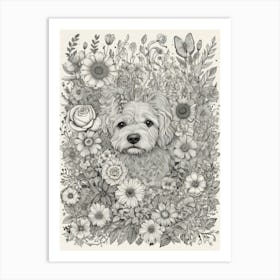 Dog In The Garden Art Print