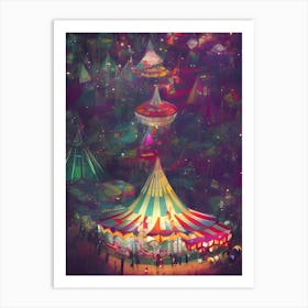 Colorful Circus Carnival Art Print