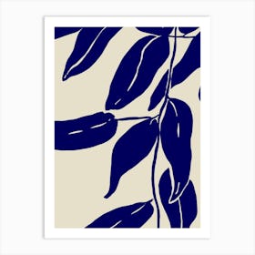 Blue Leafs Art Print