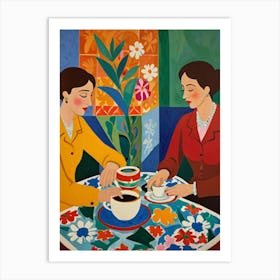 Two Women At A Table 2 Art Print