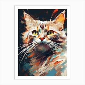 Cat Painting : Whiskers in Watercolor Art Print