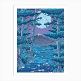 Moonlight In The Forest Art Print