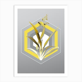 Botanical Flax Lilies in Yellow and Gray Gradient n.114 Art Print