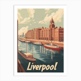 Aihrgdesign A Classic 1960s Travel Poster For Liverpool 4 Art Print