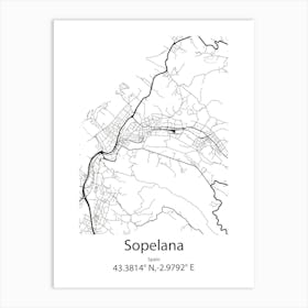 Sopelana,Spain Minimalist Map Poster