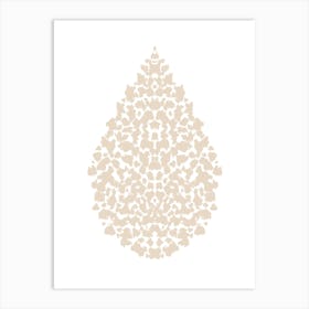 Abstract droplet in warm beige on white Art Print