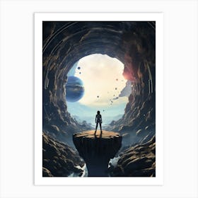 Man Standing In A Tunnel Art Print