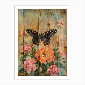 Butterfly And Flowers 8 Art Print