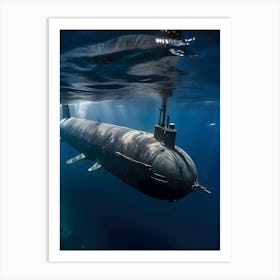 Submarine In The Ocean-Reimagined 35 Art Print