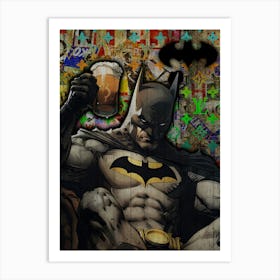 Pop Art Batman Drink Beer Art Print