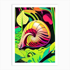 Garden Snail In Shaded Area 1 Pop Art Art Print