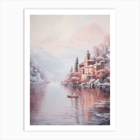 Dreamy Winter Painting Lake Como Italy 1 Art Print