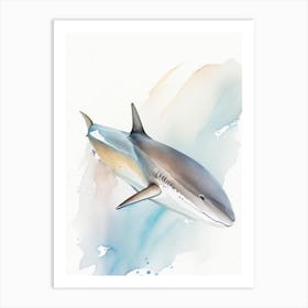 Oceanic Whitetip Shark Watercolour Art Print