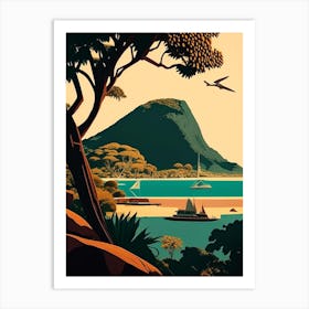 Komodo National Park Indonesia Retro Art Print
