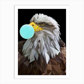 Eagle With Bubble Gum Art Print