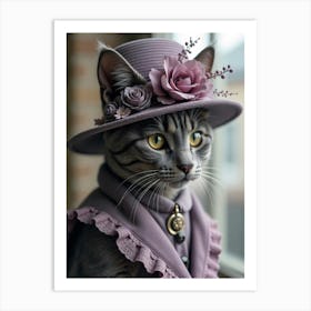 Victorian Cat 12 Art Print