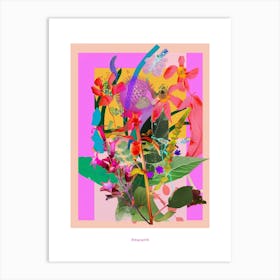 Amaranth 2 Neon Flower Collage Poster Art Print