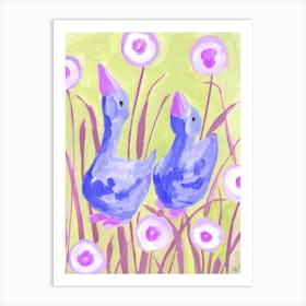 Cobalt Gees In The Garden Art Print