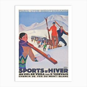 Sports D'Hiver France Vintage Ski Poster Art Print