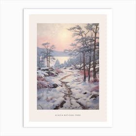 Dreamy Winter National Park Poster  Acadia National Park United States 3 Art Print