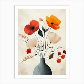 Poppies In A Vase Art Print