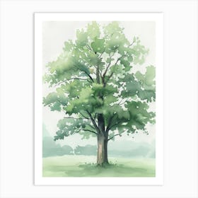 Beech Tree Atmospheric Watercolour Painting 2 Art Print