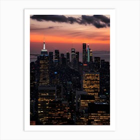 Sunset Over New York City Art Print