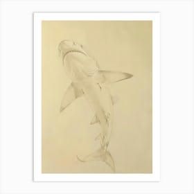 Bamboo Shark Vintage Illustration 4 Art Print