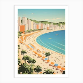 Copacabana Beach, Brazil, Graphic Illustration 2 Art Print