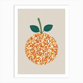 Orange Pixel Art 6 Art Print