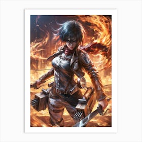 Mikasa Ackerman Attack On Titan 12 Art Print