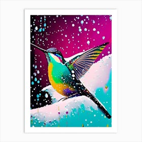 Hummingbird In Snowfall Andy Warhol Inspired Art Print